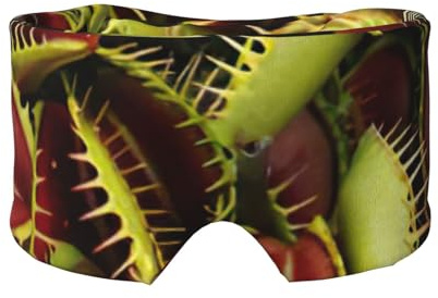Cache-oreilles et yeux avec imprimé de plantes carnivores pour adultes et enfants, doux et occultant, aide à la sieste pour la maison, le bureau