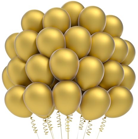 100 Stück Luftballons Gold,Gold Geburtstag Luftballon,12 Zoll Latex Ballons für Hochzeit,Babyparty,Schulfeier Party,Junge Thema Partydeko