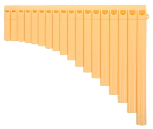 Levemolo Gelbe Chinesische Panflöte mit 16 Röhren aus Kunstharz Präzise Stimmung und Anfängerfreundliches Design Tragbares Holzblasinstrument für Musikunterricht und Bühnenauftritte
