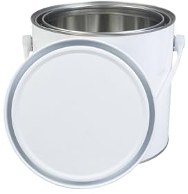 Auto Choice 2.5L Empty Paint Tin with Lid – Metal Paint Storage Container for Paint, Solvent, Adhesive & Varnish, Steel Paint Can for Storage, Transport & Mixing, White Plain Tin for Labelling