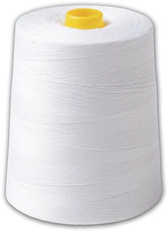 IPEA Filo da Cucito Bianco Professionale - GRANDE BOBINA da ben 9000 Metri (10000 yard) - Filo per Macchina da Cucire, Tagliacuci, Cucito a Mano – Filato Resistente e Antinodo per Sartoria e Cuciture
