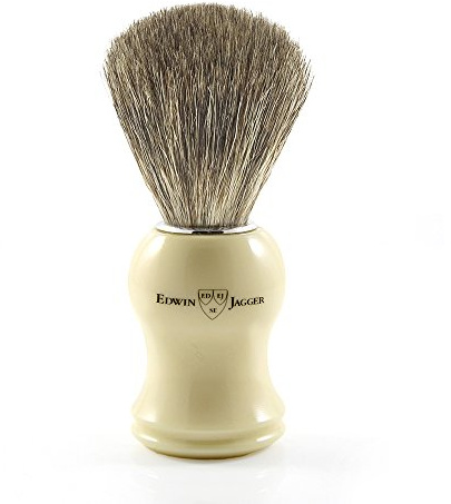 Edwin Jagger Pure Badger Shaving Brush, Imitation Ivory