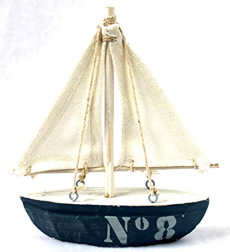 Segelschiff kleines Segel Boot No8 Holz Textil 12cm