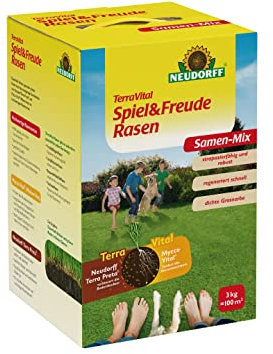 Neudorff TerraVital Spiel & Freude Rasen für eine dichte Grasnabe für einen strapazierfähigen Rasen für alle Ansprüche - 3 kg für 100m²