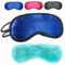 Schlafmaske mit Kühlkissen Schlaf Augenmaske Nachtmaske Schlafbrille mit verstellbarem Gummiband und Seiden-Touch Kühlpad hilft bei Migräne, Kopfschmerzen & Allergien (Blau)