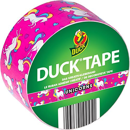 DUCK TAPE 100-45 Gewebeband Einhorn – Buntes Paketklebeband mit Einhorn-Muster – Panzertape zum Dekorieren, Basteln & Verschönern – 48mm x 9,1m
