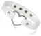 Flongo Choker Leder Halsband Lederhalsband Damen, Leder Halskette Halsband Anhänger Choker Tattoo Kette Weiß Silber Herz Einstellbar Verstellbar Gothic Punk Rock Damen