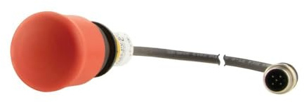 Eaton 185184 Halt/Emergency Stop Key Classic, Mushroom, 38 mm, pull release 2 ö 5 Pin Cable (Black) with M12 A Connector 0.2 m