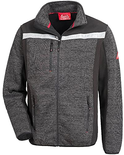 Nitras MOTION TEX PLUS 7190 Arbeits-Pullover - Strick-Pulli aus Softshell - Sweater für die Arbeit - Dunkelgrau - 4XL