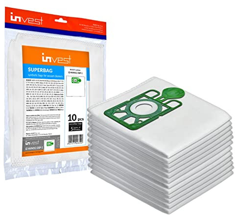 Invest Lot de 10 Sacs Aspirateur Synthétiques Compatibles Numatic Se 250, SSV 250-22 - Sacs Filtre Remplacement Haute Performance & Durables