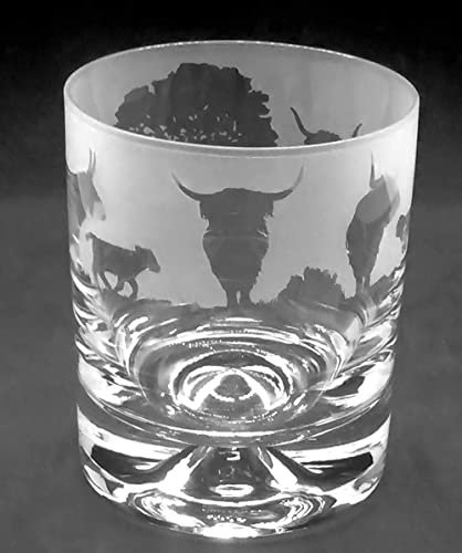 Highland Cattle Frieze Boxed 30cl Glass Whisky Tumbler
