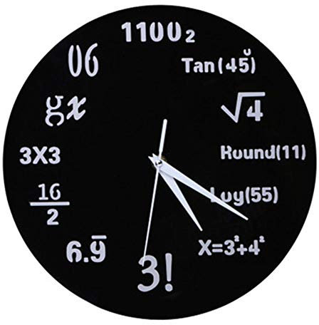 Mathematik Wanduhr, Neuheit Timelike Einzigartige Wanduhr Mathematische Formeln Uhr, Einfache Mathematische Gleichung für Klassenzimmer, Haus, Büro Moderne Dekoration (A)
