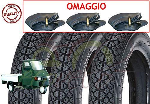 Union EGE10DMU Set 3 Reifen 100/90-10 + 3 Luftkammern für Piaggio Ape Scooter Vespa Vespa 61L Reifen Design M I C H E L I N