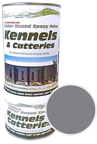 ASK Coatings Cattery and Kennel Floor Paint, waterproof epoxy paint (1L, Mid grey)