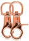 Ganzoo © Scheren-Karabiner-Haken mit Dreh-Gelenk/Dreh-Kopf für Hunde-Leine/Hals-Band 2er Set, legierter Stahl 60mm Länge, auch für Paracord 550 / Schlüssel-Anhänger, Farbe: Roségold