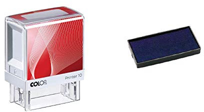 Personalisierter Stempel mit 3 Zeilen Colop Printer 10, 27 x 10 mm, für Adresse und soziale Vereine, Blau