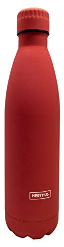 Nerthus FIH 611 Termo Doble Pared para Fríos y Calientes Diseño Rojo de Acero Inoxidable 750 ml Libre de BPA, Tapón Hermético, 18/8