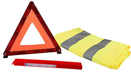 Riloer Sicherheitsweste 1x reflektierendes Notfalldreieck Warndreieck mit einer roten PVC-Box und verkehrsreflektierenden Sicherheitswesten Reflektorweste für das Fahren mit dem Fahrrad