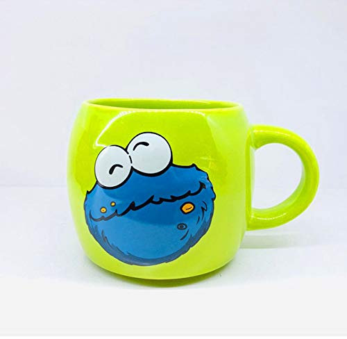Tasse Kaffeebecher Cartoon Sesamstraße Keramikbecher Tasse Kreative Kaffeetassen, Grün, 301-400Ml