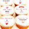 Valentine's Day Cake Toppers - All You Need Is Love Cupcake Decorations - 4cm x 24 - Pre Cut - Edible Icing or Wafer (Edible Wafer)