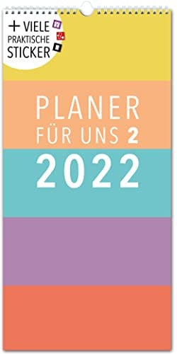 Planer für Zwei 2022 Kalender 3 Spalten 2022 Wandkalender für Paare 16 x 32,5cm Partnerkalender für Paare 2022 Das Original Paarplaner 2022 Jan-Dez22 Kalender Sticker Tasche - Spielefabrik Berlin