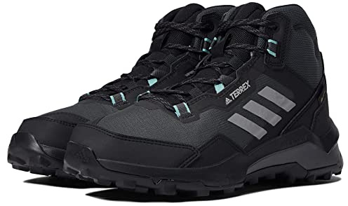 adidas Womens Terrex Ax4 Mid GTX Hiking Hiking Sneakers Shoes - Black, Core Black/Grey Three/Mint Ton, 7.5 UK