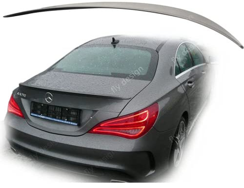 FLY DESIGN 70144 Heckspoiler passend für Mercedes CLA W117 C117, Heckflügel, Spoilerlippe für Auto Tuning, in A-Still (Obsidianschwarz 197)