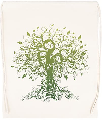 Vendax Meditieren, Meditation, Geistig Baum Yoga T-Shirt Beige Turnbeutel mit Kordelzug Drawstring Gym Bag Backpack