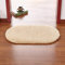 Badematte Ovaler Berber Fleece Saugfähiger Rutschfester Teppich Badezimmer Wohnzimmer Badteppiche 60X120 cm Beige