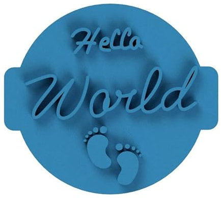 The Cookie Cutter Hub Hello World Embosser No 112 /Stamp for Cupcakes Fondant Icing Clay Cake Baking Decoration