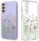 Elegant Blumen Muster Hülle für Samsung Galaxy S21 FE 6.4 Zoll, Transparente Leichtgewicht Weiche Silikon Hybrid-Schutz Handyhülle für Samsung Galaxy S21 FE 5G mit Kameraschutz, Rutschfest Kratzfeste