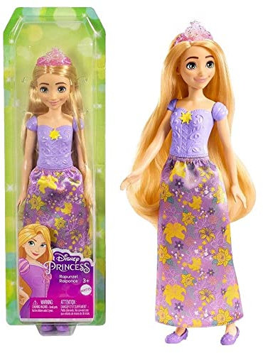 Disney Mattel Prinzessin Rapunzel Puppe, Lange Haare zum Frisieren, beweglich, HLX32