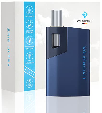 WOLKENKRAFT ÄRiS ULTRA Premium Vaporizer - USB-C | Titan-Kammer | Temperatur 100-220 °C | Betriebstimer 3-7 Min. | ECA-Konvektionstechnologie *Nachtblau*