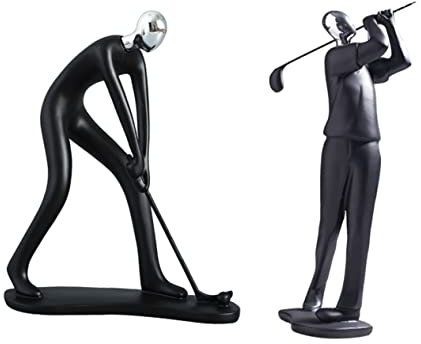 Veemoon Golfer Statue Harz Handwerk Einzigartige Golf Charakter Figurine Wohnkultur Ornamente