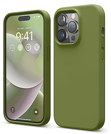 elago Liquid Silicone Case Compatible with iPhone 14 Pro Case (6.1), Premium Silicone, Full Body Protection - 3 Layer Shockproof Phone Cover, Anti-Scratch Soft Microfiber Lining (Cedar Green)