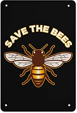 30 x 20 cm Blechschild Save the Bees, Vintage-Poster, Metallbild, Eisen-Schilder für Zuhause, Wand, Bar, Dekoration