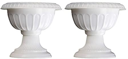 kawehiop 2Pcs Flower Pots Wedding Props Columns White Plastic Planter European Style Table Vase Party Event Garden Supplies