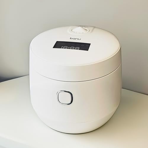 BANU - Arrocera baja en carbohidratos, 4 tazas (arroz blanco), 2 tazas (arroz bajo en carbohidratos), vapor de acero inoxidable, temporizador de retardo multicooker para mantener el calor automático,