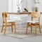 chairus 2er Set PU Leder Esszimmerstühle für Küchen Rattan Akzentstühle für Esszimmer Polsterstuhl mit Massivholzbeinen für Wohnzimmer (Weiß-2)