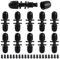 VooGenzek 10 Stücke Barbed Tee-Anschluss, 6-Wege Barbed Garten Schlauch Verbinder, Barbed Bewässerung Connector für 13/16 mm bis 4/7 mm, Gartenbewässerung Wasser Divider für Garten, Rasen, Schwarz