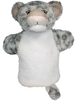 EcoBuddiez Hand Puppet - Schneeleopard von Deluxebase. Leopard Plüsch Handpuppen für Kinder. Eco-Friendly Tier Spielzeug Puppe für Pretend Play und Kinder Geschenke.