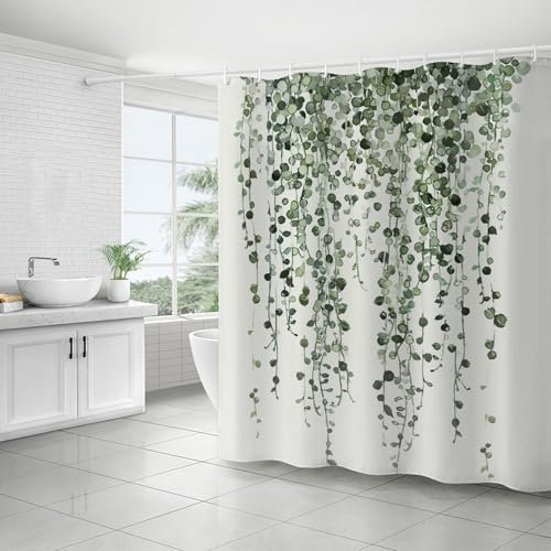 FAIRYGATE Garden Shower Curtain Outdoor Polyester Fabric Waterproof Bath Curtain Digital Painting Pattern for Shower Stall Bathroom Curtains with 12 PCS Hooks (180x180cm) B9606