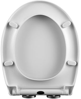 Soft Close White Oval Toilet Seat with Quick Release & Adjustable Hinges - Easy Clean Top Fixing O Shape Toilet Seat, 07C by [Brand]