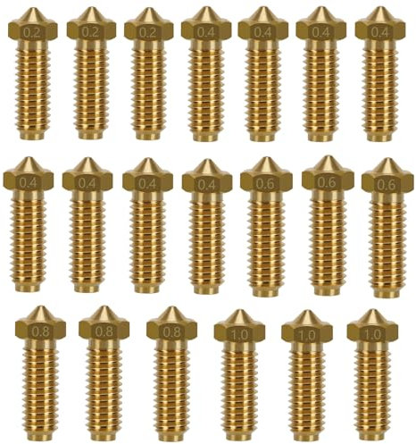 KOYOFEI 20PCS Brass Nozzle Kit for Anycubic Kobra 3, 3D Printer Accessories 8PCS 0.4mm, 3PCS 0.2mm, 0.6mm, 0.8mm, 1.0mm Brass Nozzles Kit for Anycubic Kobra 3, Kobra 3 Combo