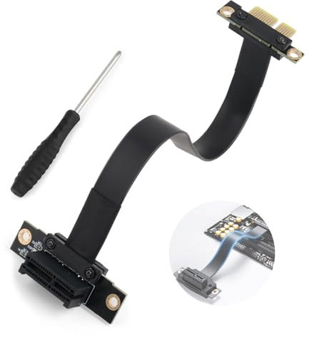 PCIE 3.0 1X Cavo di Prolunga per Scheda USB PCIE, Scheda Audio PCIE, Scheda WiFi PCIE, Scheda M.2 PCIE, Scheda SATA PCIE 90° Flessione Cavo di Montaggio ad Alta Velocità Connettore Accessoires(20MM)