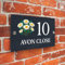 Badgemaster Modern Anthracite Grey House Number Sign Plaque Stainless Steel Standoffs 20cm x 13cm Daisy