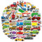 Cartoon Auto Sticker Kinder, 50 PCS Lustigen Wasserfeste Vinyl Sticker Mit Baustelle Fahrzeugn Dekorativen Aufklebern Set Belohnungssticker Aesthetic Aufkleber Kindergarten