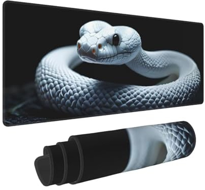 Gaming Mauspad XXL 800x300x3 mm Schlange Große Gaming Tastatur Matte, Wasserdicht schreibtischunterlage, Genähte Kanten rutschfeste Gummibasis Erweiterter Schreibtisch Schutz Für Home Office B-214