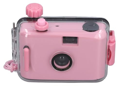 Einwegkamera Filmkamera 35 Mm, Retro-Filmkamera für den Einmaligen Gebrauch mit 28-mm-F/9-Objektiv, wasserdichte, Wiederverwendbare, Leichte Vintage-Kamera für Kinder (Hell-Pink)