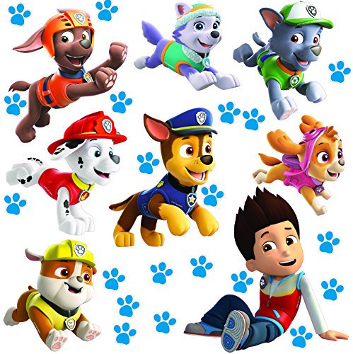 alles-meine.de GmbH große Wandsticker - P. Patrol - selbstklebend + wiederverwendbar + wasserfest - Hunde Aufkleber für Kinderzimmer - Wandtattoo/Sticker Kinder - Hund Marsha..